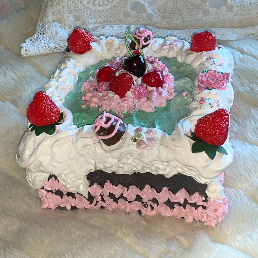Hello Kitty strawberry cherries roses whipped cream chocolates storage box
